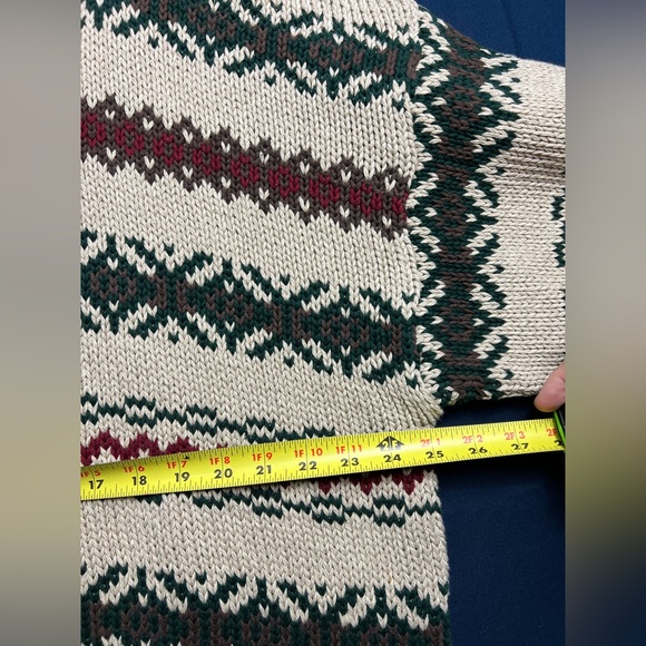 Vintage Men’s Eddie Bauer Fair Isle Knit Sweater Cotton 90s Sz XL Outdoors - Picture 4 of 16
